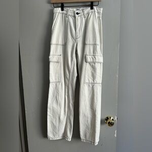 White Cargo Utility Pants